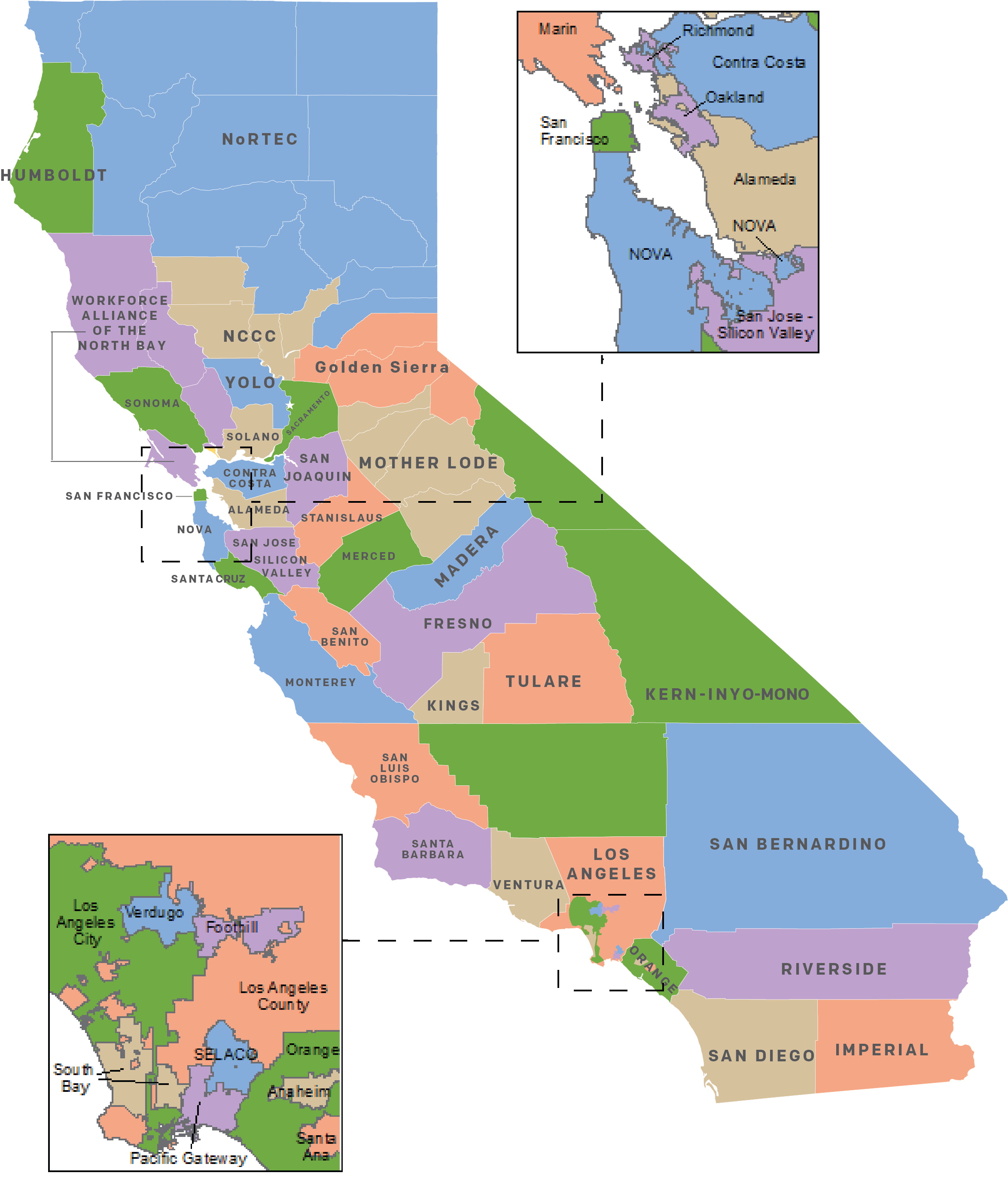 California Map of Workforce Regions